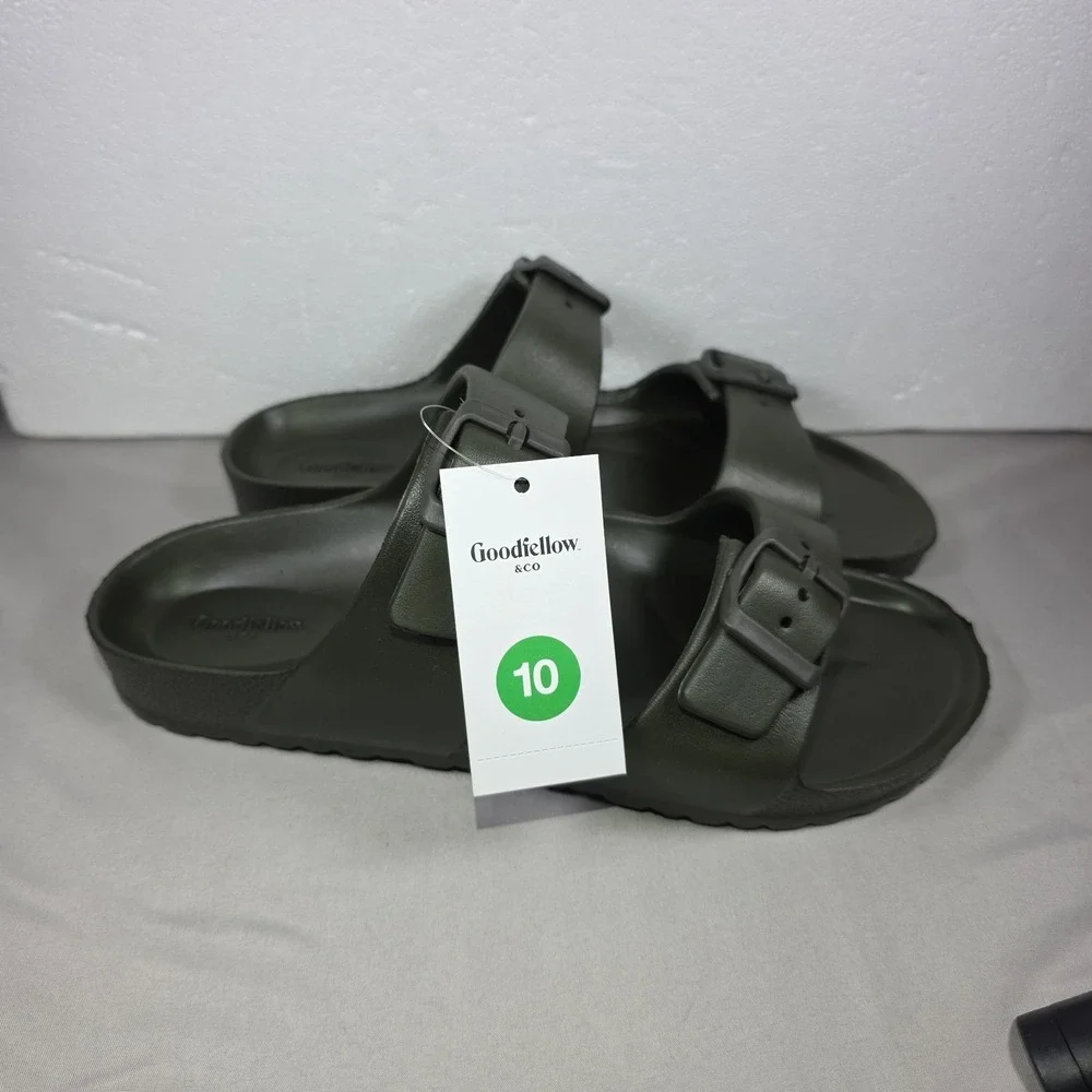 Men's Carson Two Band Sandals - Goodfellow & Co‎ size 10 Olive Green